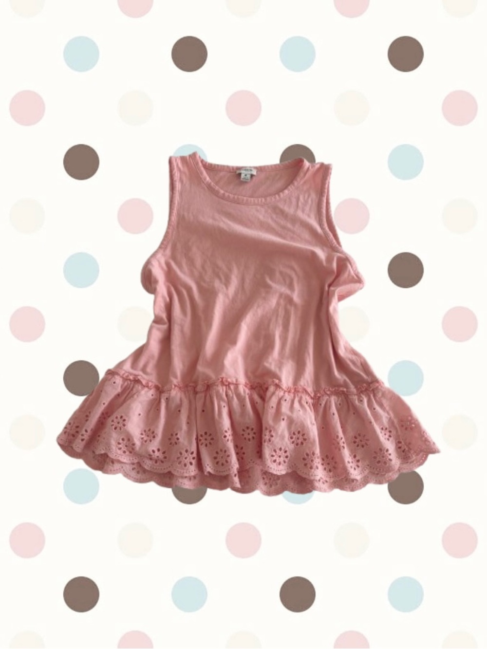 j. crew women’s eyelet ruffle coral tank top !! ⋆𐙚 ̊.